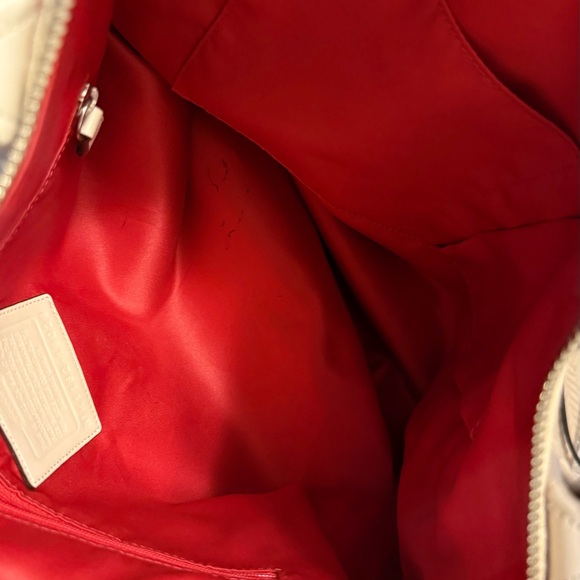 Stella & Dot Coral and Cream Floral Canvas Tote - Picture 7 of 11